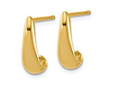 14k Yellow Gold 9/16 inch Polished J-Hoop Earrings