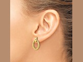 14k Yellow Gold Polished and Textured Dangle Earrings