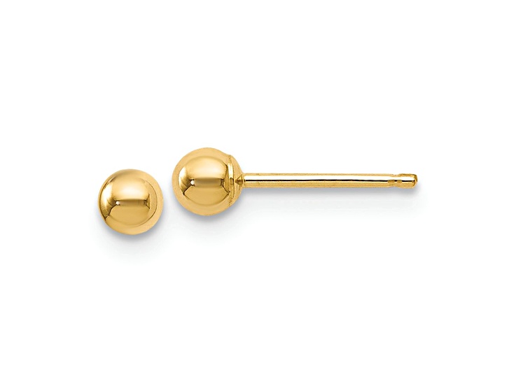 14k Yellow Gold 3mm Polished Ball Stud Earrings