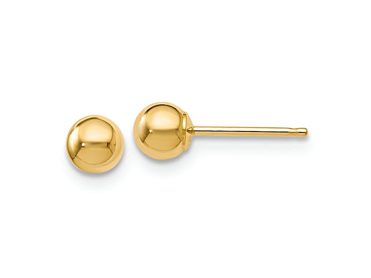 14k Yellow Gold 4mm Polished Ball Stud Earrings