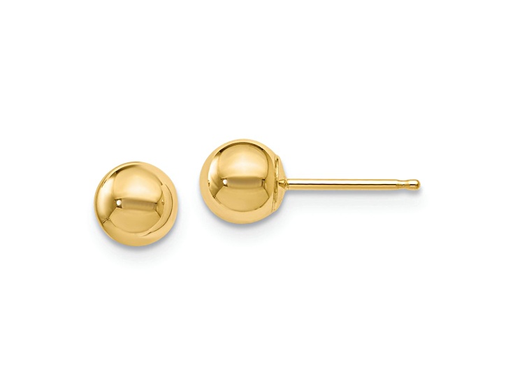 14k Yellow Gold 5mm Polished Ball Stud Earrings