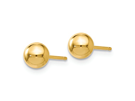 14k Yellow Gold 5mm Polished Ball Stud Earrings