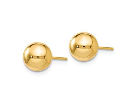14k Yellow Gold 7mm Polished Ball Stud Earrings