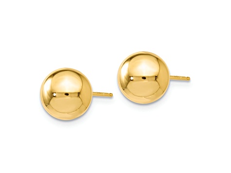 14k Yellow Gold 8mm Polished Ball Stud Earrings