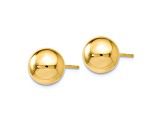14k Yellow Gold 8mm Polished Ball Stud Earrings