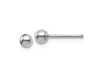 Rhodium Over 14k White Gold 3mm Polished Ball Stud Earrings