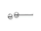 Rhodium Over 14k White Gold 3mm Polished Ball Stud Earrings
