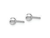 Rhodium Over 14k White Gold 3mm Polished Ball Stud Earrings
