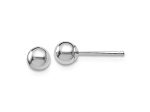 Rhodium Over 14k White Gold 4mm Polished Ball Stud Earrings