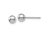 Rhodium Over 14k White Gold 4mm Polished Ball Stud Earrings