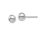 Rhodium Over 14k White Gold 5mm Polished Ball Stud Earrings
