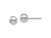 Rhodium Over 14k White Gold 5mm Polished Ball Stud Earrings