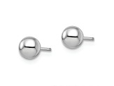 Rhodium Over 14k White Gold 5mm Polished Ball Stud Earrings