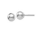Rhodium Over 14k White Gold 6mm Polished Ball Stud Earrings