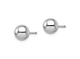 Rhodium Over 14k White Gold 6mm Polished Ball Stud Earrings
