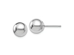 Rhodium Over 14k White Gold 7mm Polished Ball Stud Earrings