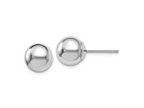 Rhodium Over 14k White Gold 7mm Polished Ball Stud Earrings