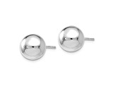 Rhodium Over 14k White Gold 8mm Polished Ball Stud Earrings