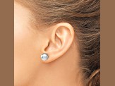Rhodium Over 14k White Gold 8mm Polished Ball Stud Earrings