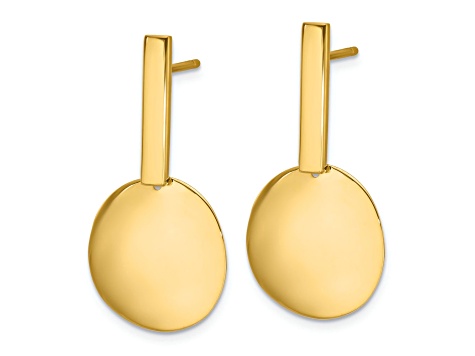 14k Yellow Gold Polished Dangle Earrings
