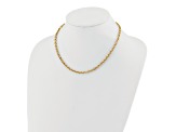 14k Yellow Gold 4.6mm Polished and Textured Fancy Link 17 Inch Chain