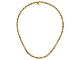 14k Yellow Gold 4.6mm Polished and Textured Fancy Link 17 Inch Chain