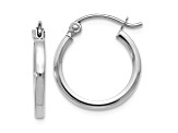 Rhodium Over 14k White Gold 9/16 inch Polished Hoop Earrings