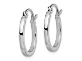 Rhodium Over 14k White Gold 9/16 inch Polished Hoop Earrings