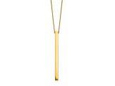 14k Yellow Gold Polished Bar Pendant Cable Link 16 Inch Necklace