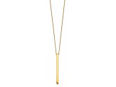 14k Yellow Gold Polished Bar Pendant Cable Link 16 Inch Necklace