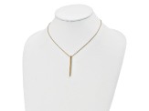 14k Yellow Gold Polished Bar Pendant Cable Link 16 Inch Necklace