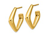 14k Yellow Gold 7/8 inch Polished J-Hoop Earrings
