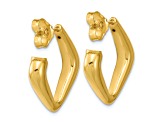 14k Yellow Gold 7/8 inch Polished J-Hoop Earrings