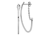 14k Yellow Gold and Rhodium Over 14k Yellow Gold 1 5/8 inch Polished Hoop Earrings