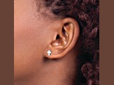 Rhodium Over 14k White Gold Polished Cross Stud Earrings