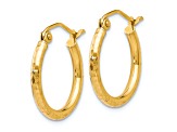 10k Yellow Gold 11/16 inch Diamond-Cut Hinged Hoop Earrings
