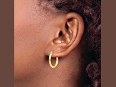 10k Yellow Gold 11/16 inch Diamond-Cut Hinged Hoop Earrings