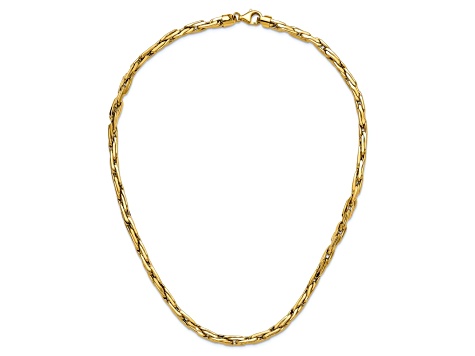 14k Yellow Gold Polished Fancy Link 18 Inch Necklace