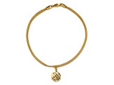 14k Yellow Gold Polished Stretchable Mesh Diamond-Cut Disc Bracelet