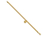 14k Yellow Gold Polished Stretchable Mesh Diamond-Cut Disc Bracelet