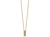 14k Yellow Gold and 14k White Gold Polished Diamond-Cut Bar Pendant Cable Link 18 Inch Necklace