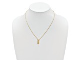 14k Yellow Gold and 14k White Gold Polished Diamond-Cut Bar Pendant Cable Link 18 Inch Necklace