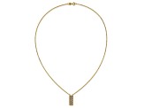 14k Yellow Gold and 14k White Gold Polished Diamond-Cut Bar Pendant Cable Link 18 Inch Necklace