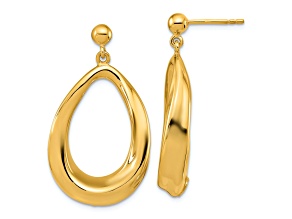 14k Yellow Gold Polished Dangle Earrings