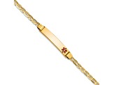 14k Yellow Gold Medical Red Enamel Mariner ID Bracelet