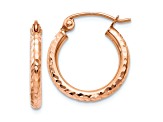 14k Rose Gold Diamond-Cut 9/16" Hoop Earrings