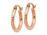14k Rose Gold Diamond-Cut 9/16" Hoop Earrings
