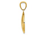 14k Yellow Gold Polished Peace Sign Circle Pendant
