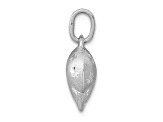 Rhodium Over 14k White Gold Satin Diamond-Cut 3D Puffed Heart Pendant