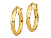 14k Yellow Gold Polished 13/16"Medium Hoop Earrings